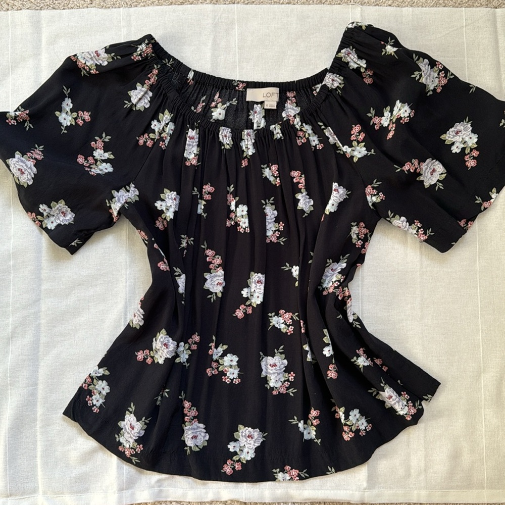 LOFT Off-Shoulder Floral Top